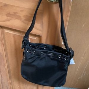 Coach X-body Handbag #6649 Black Nylon Canvas